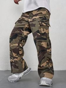 กางเกงลำลองขายาวตรงเอวสูงระบายอากาศได้ดีสำหรับผู้ชายกางเกงวิ่งแนวยุทธวิธีกางเกงถักแบนทนทานสำหรับการใช้งานกลางแจ้ง - Product Image 4