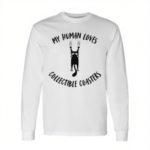 Camiseta de manga larga con estampado de gatos para amantes de la colección de posavasos My Human Loves - Camisetas promocionales - Product Image 2