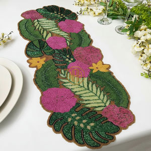 Chemin de table en perles, sous-plat, fait à la main, brodé, multicolore, mariage, personnalisé - Product Image 4