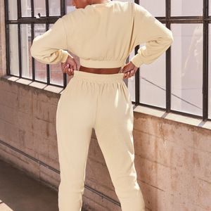 Conjunto de Dos Piezas de Sudadera y Pantalones Deportivos de Punto Personalizados, Transpirables y Ecológicos, Estilo Urbano 2025 para Mujer - Product Image 4