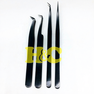 Pinces à épiler professionnelles en acier japonais pour extensions de cils, pointe lisse, prise parfaite, durables, emballage personnalisé, logo, MOQ 30 pièces - Product Image 5