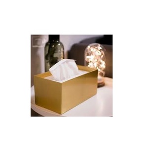 Caja de pañuelos Retro dorada para uso en salones y restaurantes, contenedor de pañuelos de latón, soporte para dormitorio y caja de pañuelos - Product Image 6