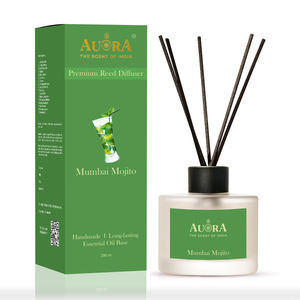 Diffuseurs à bâtonnets en verre faits main écologiques de 200 ml, bâtonnets en rotin, huiles essentielles longue durée, plus de 100 senteurs indiennes, décoration d'intérieur - Product Image 4