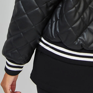 Blouson en cuir de mouton décontracté pour femme, nouvelle tendance 2026, style universitaire original, broderie tricotée 2x2 côtelé, Pakistan - Product Image 4