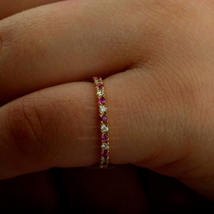 Bijoux de mode solide 14K or jaune/Rose/blanc véritable bague en diamant rubis bijoux en or faits à la main à bon prix - Product Image 4