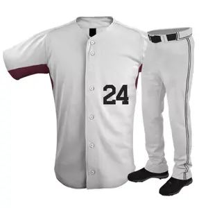 Uniforme de béisbol para hombre con logotipo personalizado al mejor precio al por mayor/Uniforme de béisbol de hombre de moda de secado rápido de buena calidad - Product Image 1
