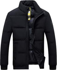 Vente en gros Manteau d'hiver extérieur de couleur unie, chaud et épais, manteau pour hommes, blouson bombardier avec logo personnalisé pour hommes - Product Image 4