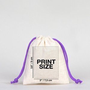 Purple Handle Cotton Canvas <b>Pouch</b> 4 W X 5 H Inch Size 100% Customizable Flexible Gift Packaging Bags Pure Eco Friendly Gifting - Product Image 2