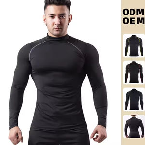 T-shirt de compression en jersey ajusté à séchage rapide pour homme, entraînement, course à pied, salle de sport, fitness, manches longues, couche de base - Product Image 4