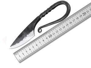 Cuchillo de cocina de acero de Damasco alto medieval antiguo hecho a mano calidad hoja de acero al carbono Funda de cuero para caza OEM - Product Image 6