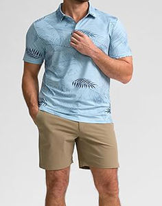 ชุดกอล์ฟธุรกิจสำหรับผู้ชายเสื้อโปโลผ้าคอตตอนสีทึบปักโลโก้แบบถักสำหรับ100% - Product Image 6