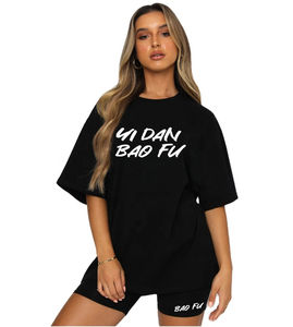 ชุดวอร์ม2024สำหรับผู้หญิงเสื้อยืดโอเวอร์ไซส์กางเกงขาสั้นรัดรูปสำหรับผู้หญิงสั่งทำได้แบบมืออาชีพ - Product Image 6