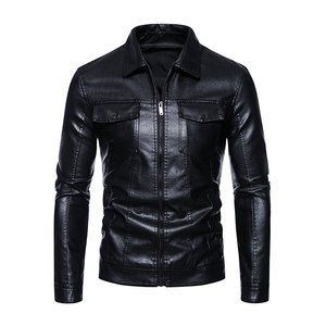 Veste de moto pour homme en cuir véritable bleu foncé, imperméable, respirante, col rabattu, fermeture éclair, couleur unie, coupe ajustée, taille standard - Product Image 6