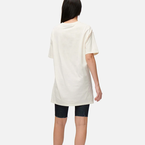 Pull en coton d'été décontracté pour femmes avec décoration de lettres et t-shirt à col rond imprimé uni Design de logo à manches courtes ou longues - Product Image 5