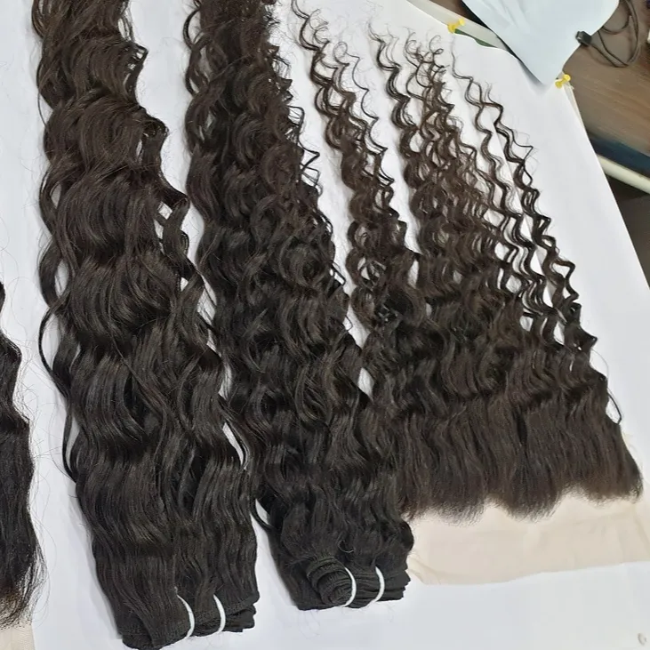 Large Stock Natural Virgin Human Hair Extension Bundles Wholesale Kinky Curly Raw Indian Hair Weft