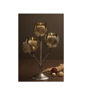 Bougeoir de luxe en métal doré avec nœud décoratif Bougeoir conique élégant pour la maison, le mariage et la décoration de table - Product Image 1