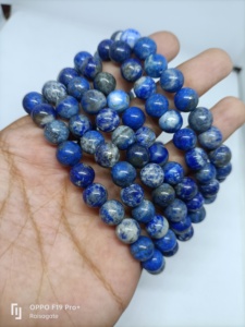 ลาพิส ลาซูลีธรรมชาติ 8 มม.สร้อยข้อมือคริสตัลบำบัดอัญมณีสร้อยข้อมือเรกิจักระการทำสมาธิเครื่องประดับของขวัญ - Product Image 2
