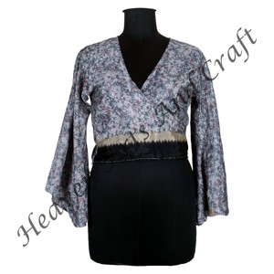 Adorable hauts pour femmes 2025 dames Wrap cravate haut chemise vêtements décontracté été Blouse personnaliser OEM - Product Image 2