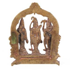 แฮนด์เมดอินเดียทองเหลืองโบราณทองสัมฤทธิ์ Ram Darbar ประติมากรรมรูปปั้นรูปปั้นตกแต่งบ้านรายการของขวัญ12X5เซนติเมตร SNC-547 - Product Image 4