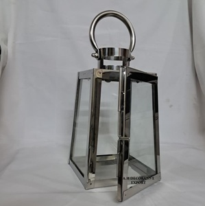 Farol de Vela Rectangular Moderno de Acero Inoxidable, Cristal Transparente, Acabado Plateado Pulido, Lámpara Decorativa de Mesa, Jarra Colgante - Product Image 4