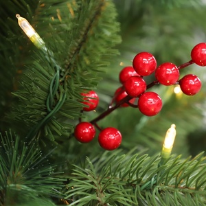 <span class=keywords><strong>Sapin</strong></span> de Noël artificiel pré-éclairé avec baies rouges, pommes de pin, lumières <span class=keywords><strong>LED</strong></span> blanc chaud, <span class=keywords><strong>sapin</strong></span> réaliste avec support en métal - Product Image 3