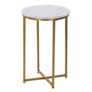 Luxury Round Modern Antique Accent Coffee <b>Table</b> with Iron Frame <b>Adjustable</b> Design Customizable for Living Room Furniture - Product Image 3