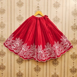Shoryam Fashion Lehenga Choli pour enfants, ethnique, rouge, brodé de fleurs |   Vêtements de fête pour filles en gros pour Diwali, mariage, Mehndi - Product Image 4