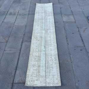 1.6x8.3 ft Turkish <b>Runner</b> <b>Rug</b>, Vintage Gray Solid <b>Rug</b> - Product Image 1