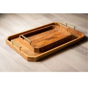 Venta al por mayor Acacia servir bandeja de madera de grado alimenticio decoración del hogar pieza de diseño Vintage para producto de Venta caliente - Product Image 1