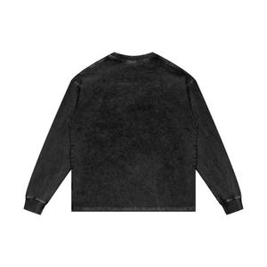 Vente en gros Sweat-shirt en coton éponge délavé à l'acide personnalisé Pull à col rond surdimensionné vintage Streetwear unisexe à manches longues - Product Image 6