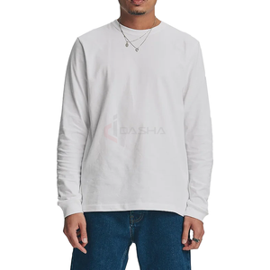 Chemises en coton épais personnalisées Street Style T-shirt à manches longues surdimensionné pour hommes - Product Image 3