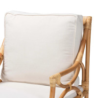 Silla de mimbre natural hecha a mano de estilo elegante básico de nuevo diseño para sala de estar o villa de hotel y restaurante de Vietnam G107