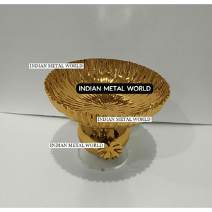 Bol décoratif moderne en aluminium rose doré avec base à fleurs, décoration d'intérieur, bol à chocolat à prix raisonnable - Product Image 3