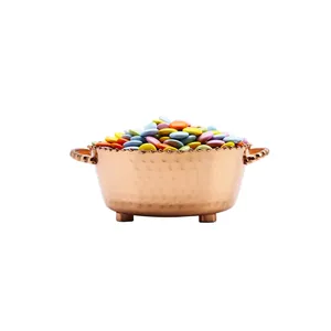 Bol décoratif artisanal de luxe pour l'intérieur des hôtels, exportation, bol de table en cuivre antique, fabriqué à la main, sûr, fabriqué par Zahid Exports, plaqué - Product Image 3