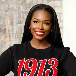 1913 Script Chenille Crewneck Sweat Noir Premium Polaire Sororité Vêtements Grec DST Delta Casual Hiver Top - Product Image 2