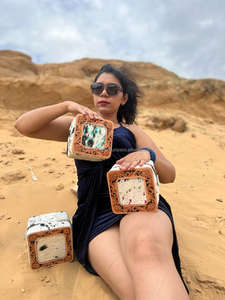 Nuevo estilo occidental hecho a mano con pelo en piel oculta joyero de cuero lindo viaje de moda joyería esencial almacenamiento mínimo - Product Image 4