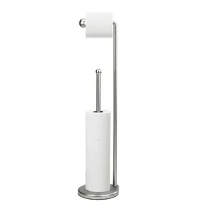Porte-papier toilette mural durable avec construction en métal et bois pour salles de bain à domicile et hôtels en finition dorée - Product Image 3