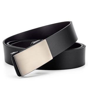 Cinturón de Cuero Personalizado para Hombre, Hebilla Metálica Automática, Diseño sin Dientes, Transpirable - Product Image 4