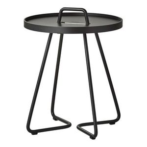 Petite table d'appoint de patio en fer forgé Table d'appoint ronde en métal Table noire de jardin pour balcon extérieur intérieur - Product Image 5