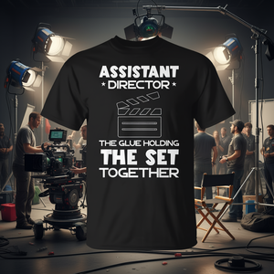 T-shirt unisexe à manches courtes et col rond pour assistant réalisateur, vêtements de production cinématographique - Product Image 3