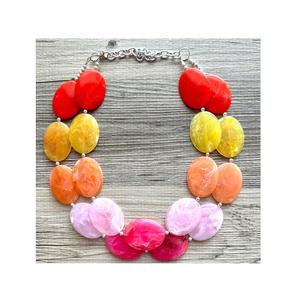 Collier en résine époxy le plus vendu collier en résine de fête et de fiançailles collier en résine de couleur orange collier de perles en résine cadeau utiliser Offre Spéciale - Product Image 6