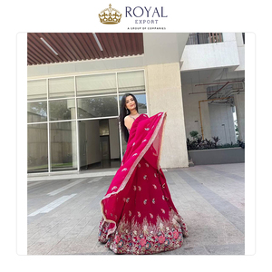 Excellente qualité dernière mode de créateur vêtements de mariage fausse georgette vêtements indiens traditionnels Lehenga Choli à vendre - Product Image 4