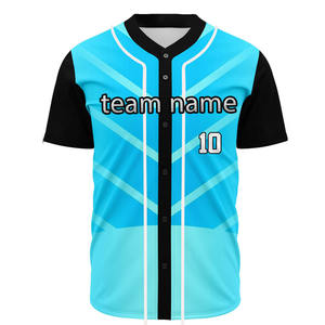 เสื้อเจอร์ซีย์เบสบอลแบบปุ่มเต็มเสื้อซอฟท์บอลผ้าโพลีเอสเตอร์ไม่มี100% พิมพ์ซับลิเมชันออกแบบโลโก้ได้ตามต้องการ - Product Image 2