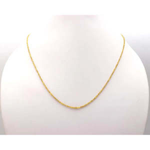 Collier en argent sterling 925 avec perles facettées en forme de diamant jaune de 16 pouces, 1,8-2,4 mm - Product Image 1