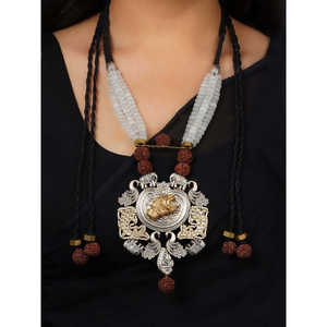 สร้อยคอแบบคู่สีขาว mishr เผ่า MR-N89โซ่ชั้นดี - Product Image 2