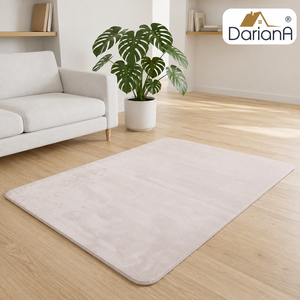 DarianA Rectangle Solid Color Area <b>Rug</b> Modern Living Room Carpet Non-Slip Rubber Backing Polyester Low <b>Pile</b> Medium <b>Thickness</b> - Product Image 1
