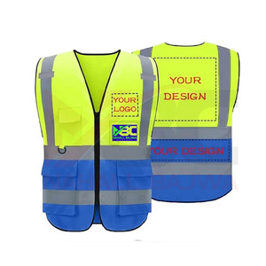 Chaleco de seguridad de poliéster Hi Vis de 5 puntos Break-Away con patrón X reflectante en la espalda y bolsillos Logotipo personalizable - Product Image 2