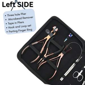 Professional <b>Hair</b> <b>Extension</b> Pliers Set with Tape-In Plier <b>Bead</b> Lock Crimping Tool Detaching Plier Flat Seal Tool Hook Loop Clips - Product Image 3