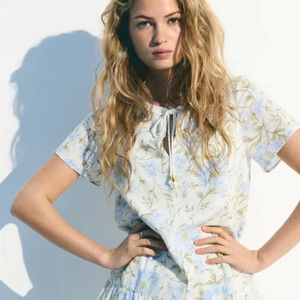 Vestido corto con estampado Floral indio hecho a mano 100% algodón puro ecológico cintura Natural ropa de verano para mujer Casual y fiesta - Product Image 1