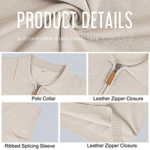 Cómoda y ligera camiseta de polo con cremallera de cuarto, logotipo personalizado, manga corta, tela totalmente personalizada, camisetas de polo para hombres de Pakistán - Product Image 6